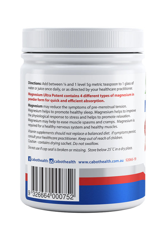 Cabot Health Magnesium Ultra Potent Citrus Powder 200g