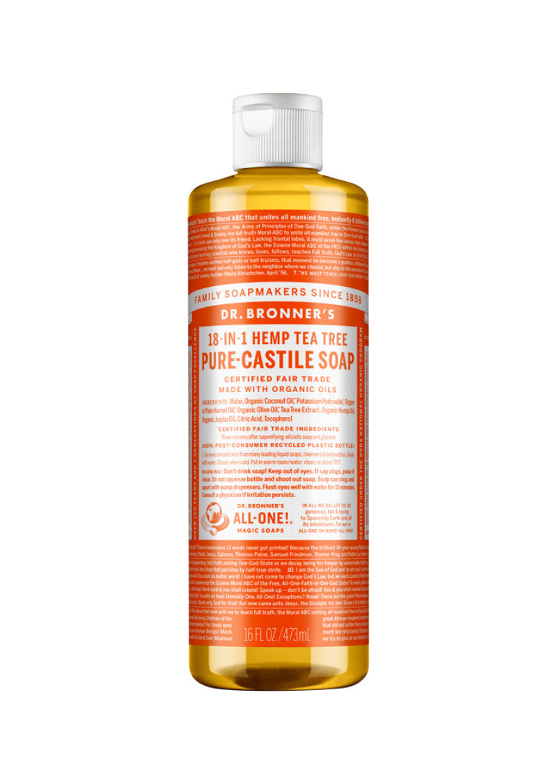 Dr. Bronner's Pure Castile Soap Liquid (Hemp 18 in 1) Tea Tree 473ml