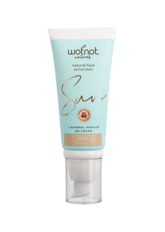 Wotnot Nat Natural Sunscreen Face SPF 40 (Min MakeUp BB Cream) Nude 60g