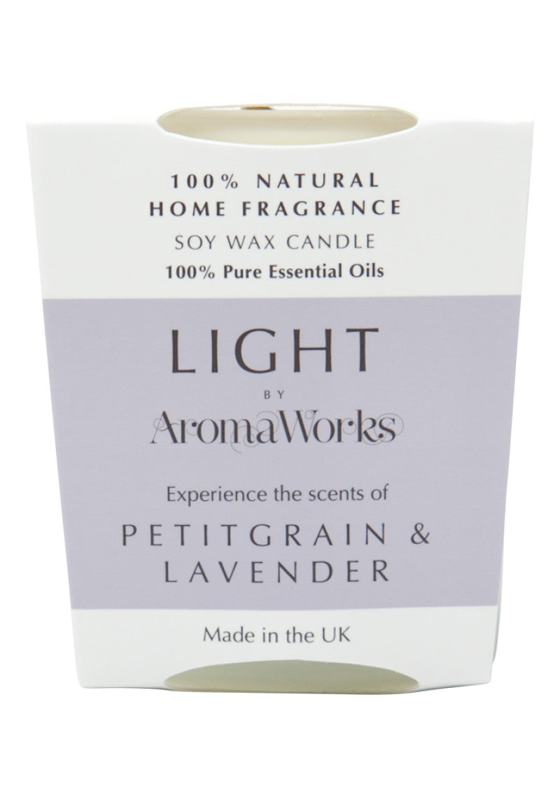 AromaWorks Light Candle Petitgrain and Lavender Small 75g