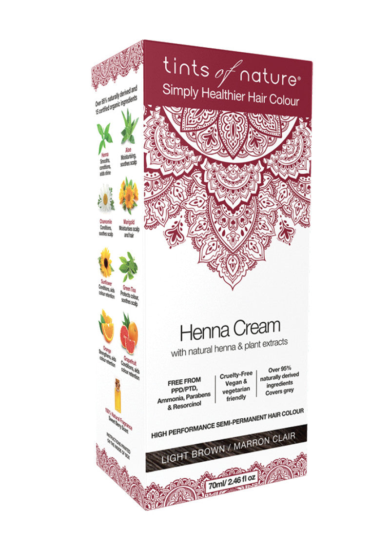 Tints of Nature Henna Cream (Hair Semi Perm) Light Brown 70ml