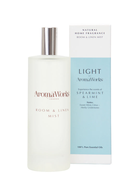 AromaWorks Light Room and Linen Mist Spearmint and Lime 100ml