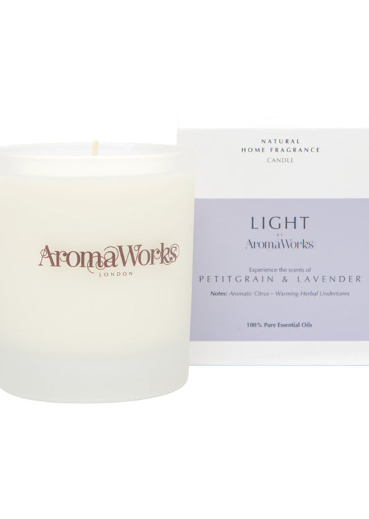 AromaWorks Light Candle Petitgrain and Lavender Medium 220g