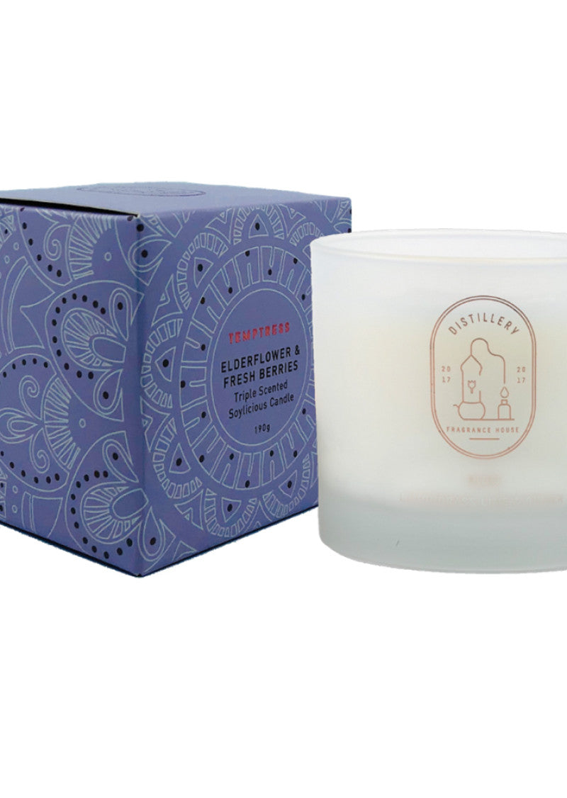 Distillery Soy Candle Temptress Elderflower Fresh Berries 190g