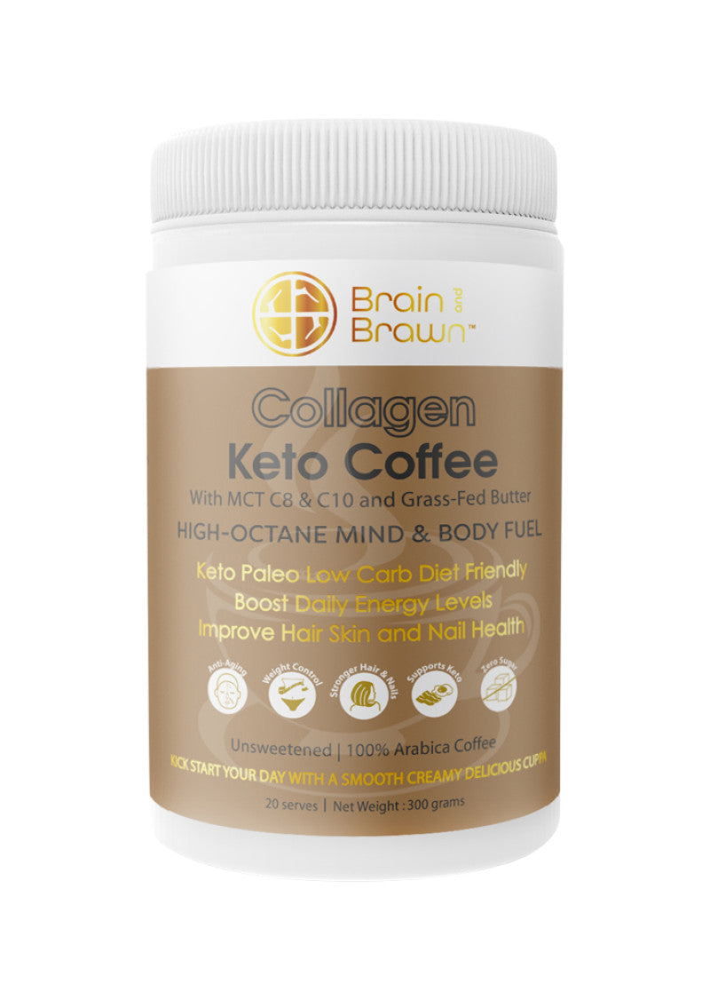 Brain Brawn Collagen Keto Coffee Unsweetened 300g