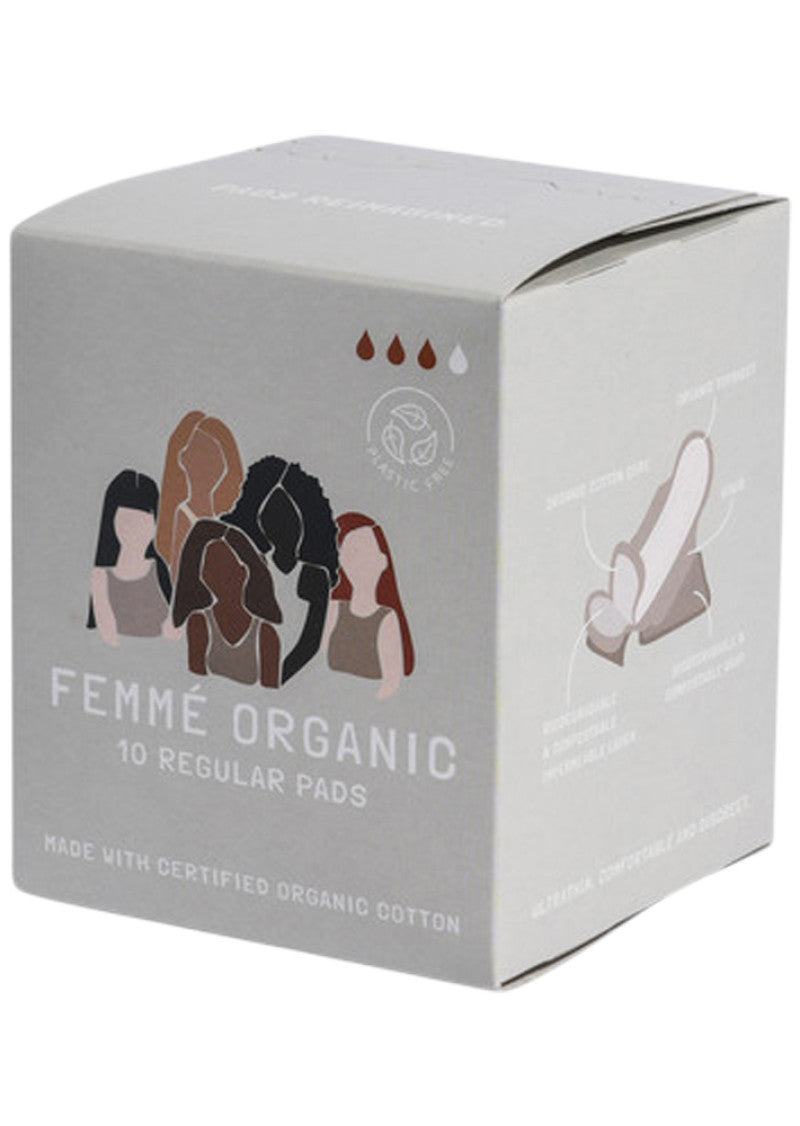 Femme Organic Org Pads Regular x 10 Pack