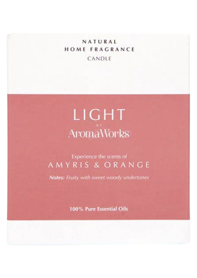 AromaWorks Light Candle Amyris and Orange Medium 220g