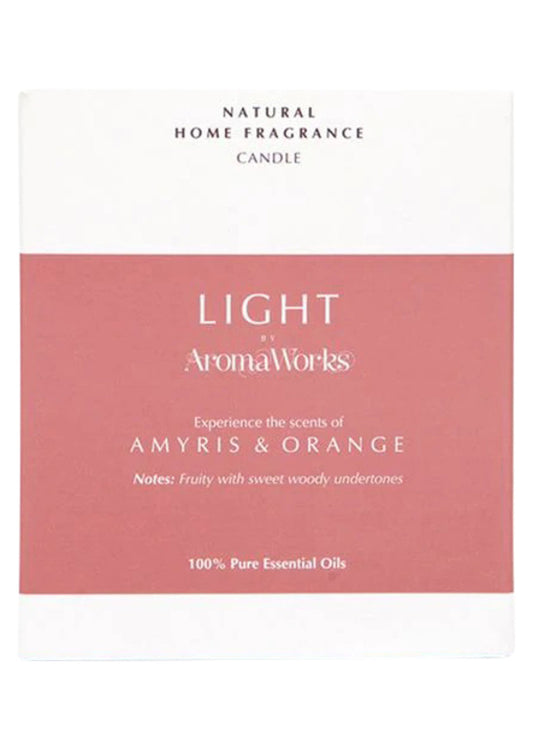 AromaWorks Light Candle Amyris and Orange Medium 220g