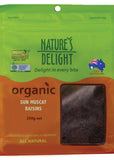 Natures Delight Organic Sun Muscat Raisins 250g