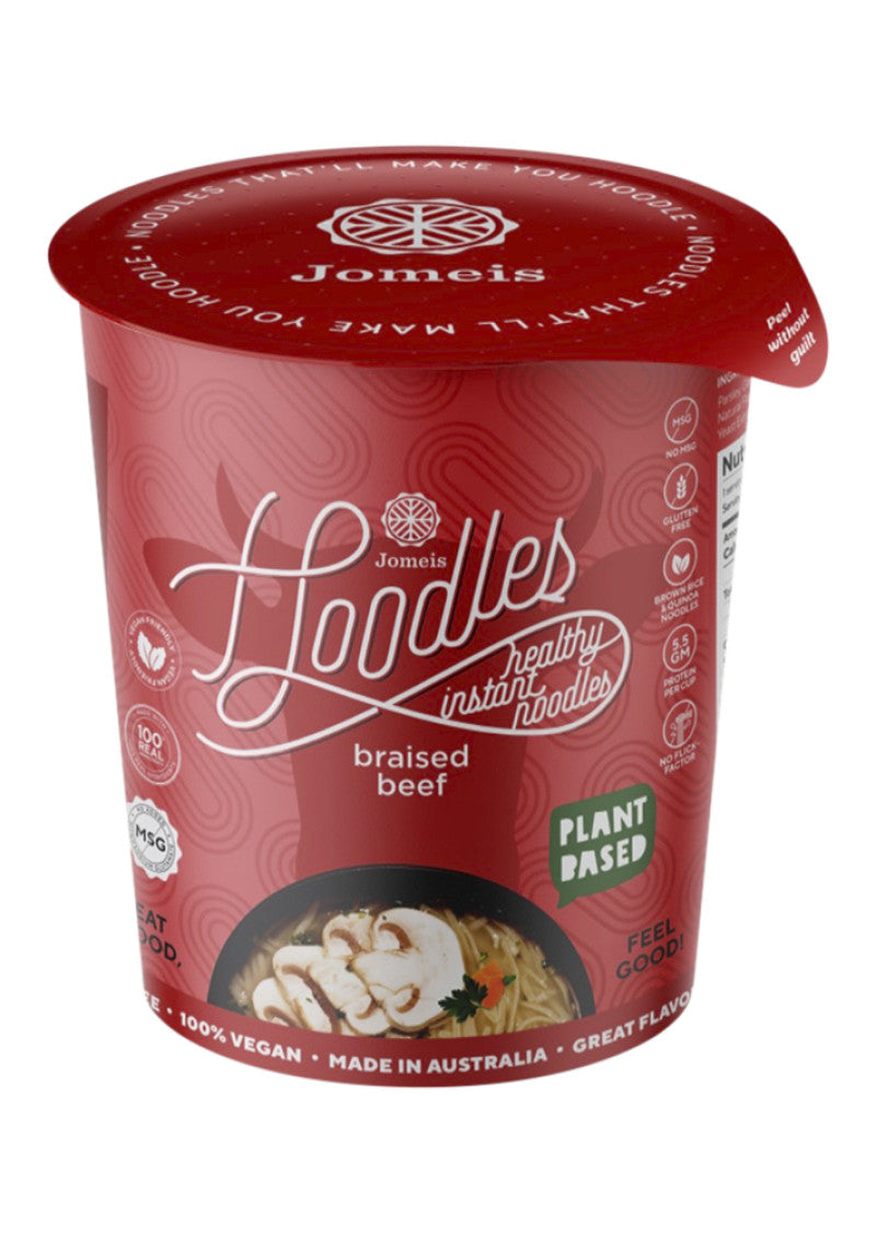 Jomeis Fine Foods Hoodles Instant Noodles Braised Beef Cup 60g