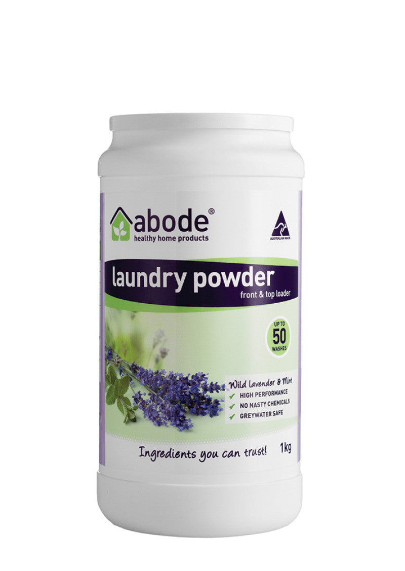 Abode Laundry Powder (front Top) Wild Lavender Mint 1kg