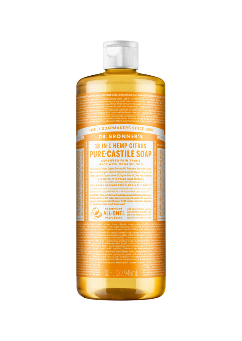 Dr. Bronner's Pure Castile Soap Liquid (Hemp 18 in 1) Citrus 946ml