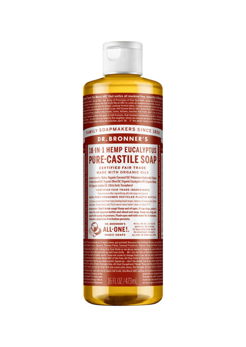 Dr. Bronner's Pure Castile Soap Liquid (Hemp 18 in 1) Eucalyptus 473ml