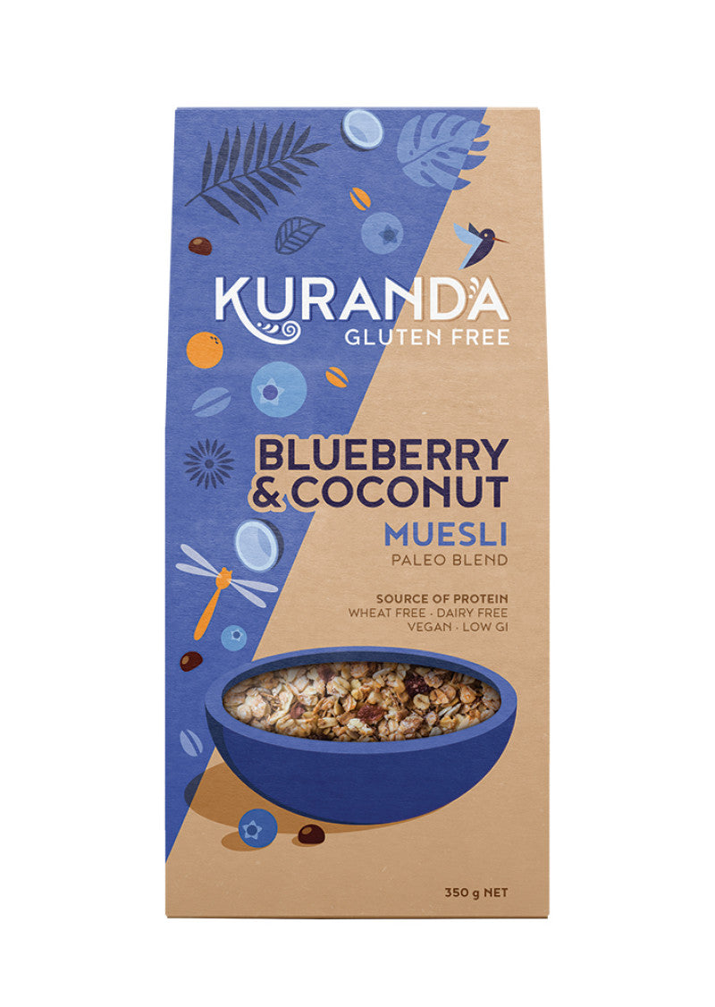 Kuranda Gluten Free Muesli Blueberry Coconut (Paleo Blend) 350g