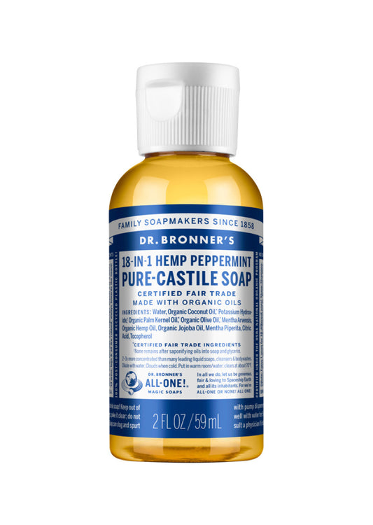 Dr. Bronner's Pure Castile Soap Liquid (Hemp 18 in 1) Peppermint 59ml