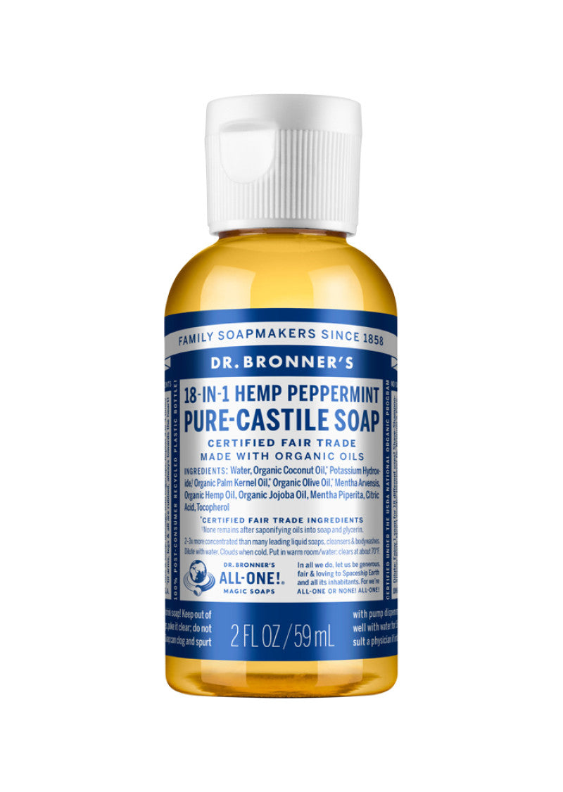 Dr. Bronners Pure Castile Soap Liq (hemp) Peppermint 59ml