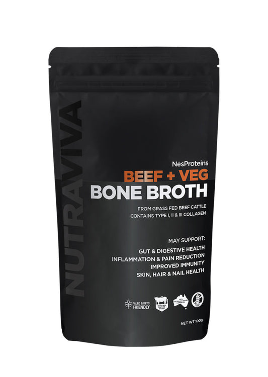 Nutraviva Bone Broth Beef Plus Veg 100g