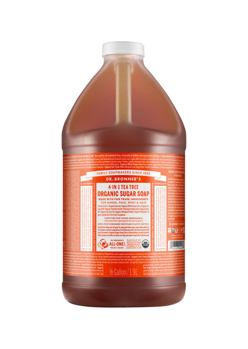 Dr. Bronner's Organic Sugar Soap Tea Tree Refill (Pump) 1.9L