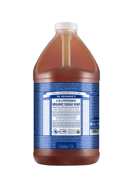 Dr. Bronner's Org Sugar Soap Peppermint Refill (pump) 1.9l