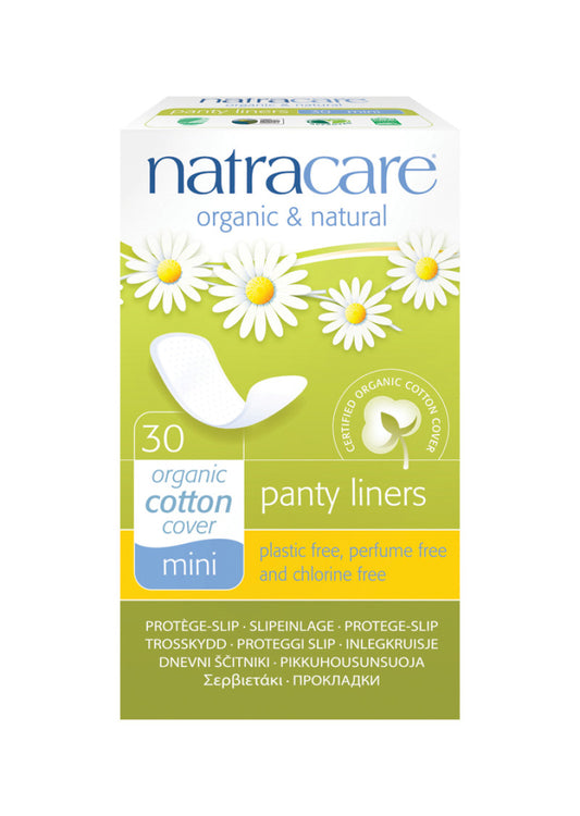 Natracare Panty Liners w Org Cotton Cover Mini x 30 Pack