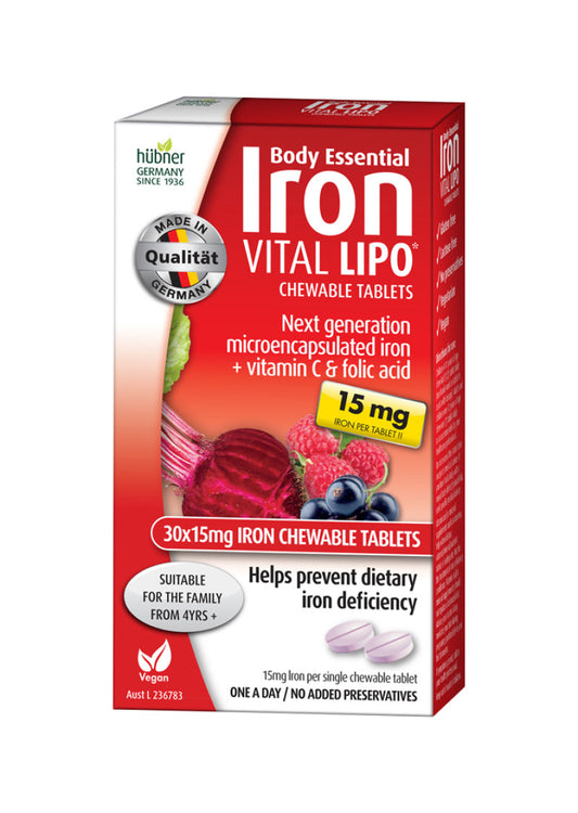 Silicea Body Essential Iron VITAL LIPO (15mg) Chewable 30t