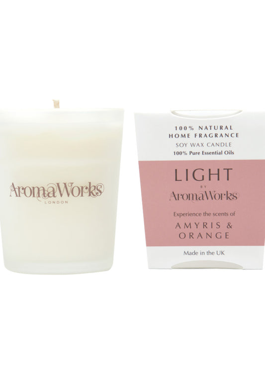 AromaWorks Light Candle Amyris and Orange Small 75g