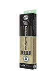 Essenzza Fuss Free Toothbrush Bamboo Activ Charcoal Med 4pk