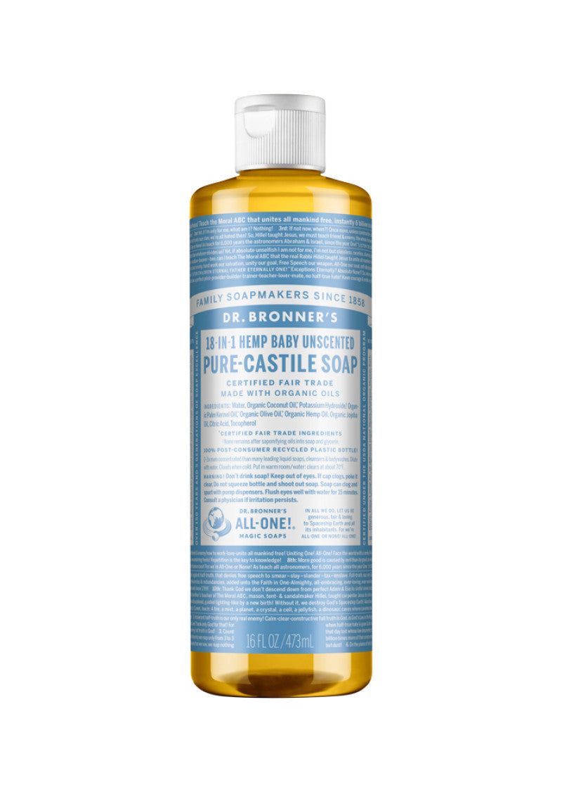 Dr. Bronners Pure Castile Soap Liq (hemp) Baby Unscent 473ml