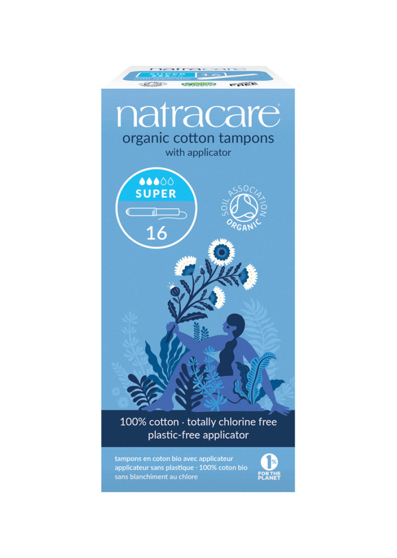 Natracare Tampons Org Cotton Super w Applicator x 16 Pack