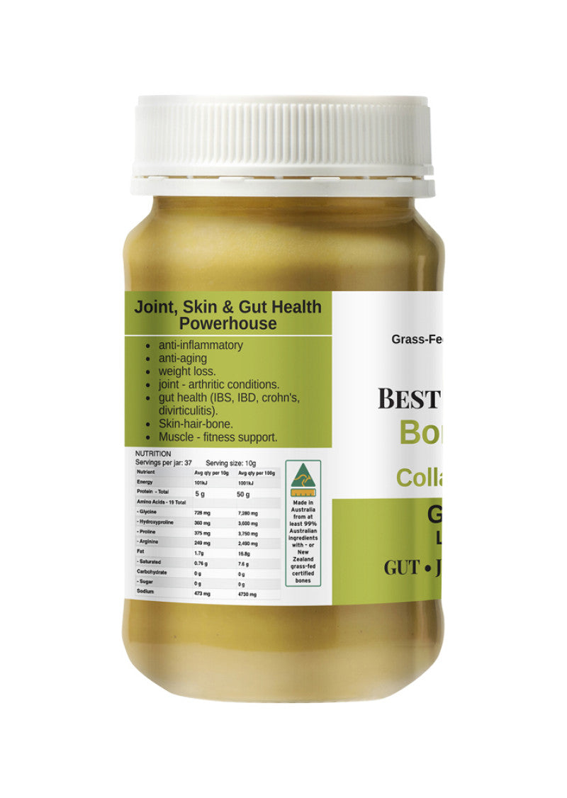 Best of the Bone Bone Broth Beef Concentrate Green Curry Lemon Pepper 390g