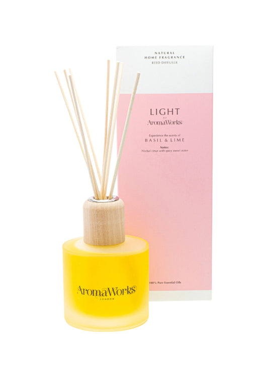 AromaWorks Light Reed Diffuser Basil and Lime 200ml