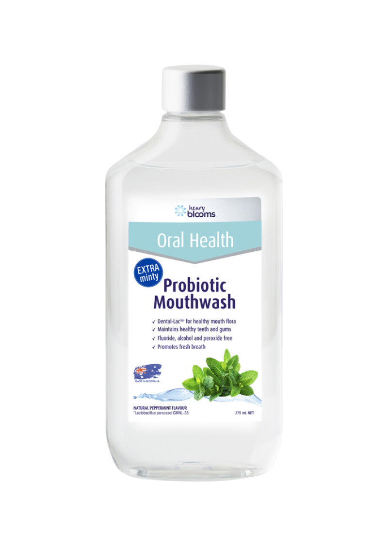 H.Blooms Oral Health Probiotic Mouthwash Peppermint 375ml