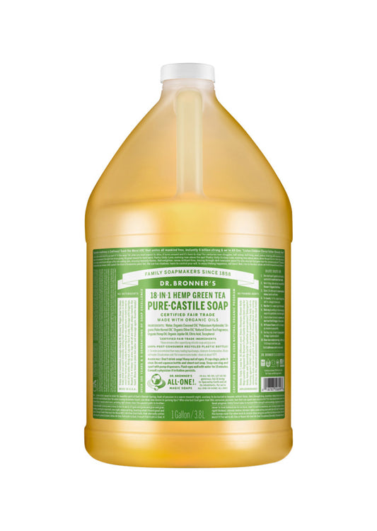 Dr. Bronners Pure Castile Soap Liq (hemp) Green Tea 3.78l