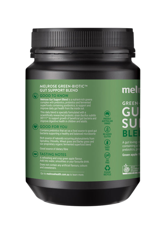 Melrose Org Green Biotic Gut Support Blend Green Apple 195g