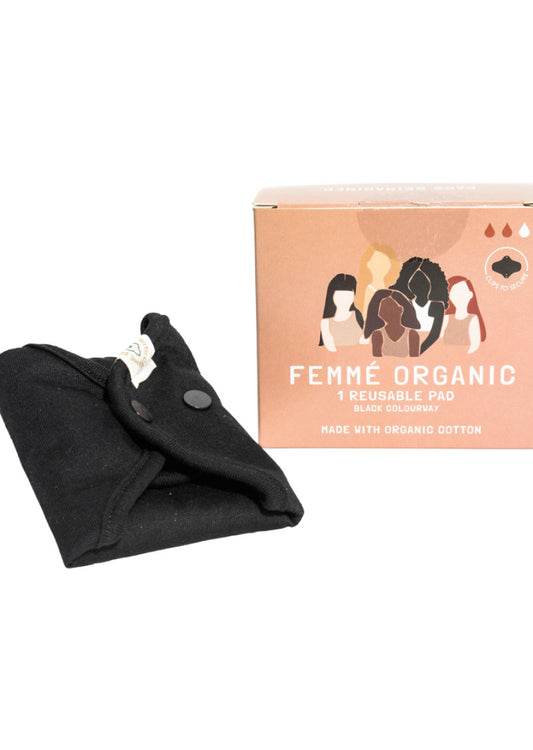 Femme Organic Org Reusable Pad Black