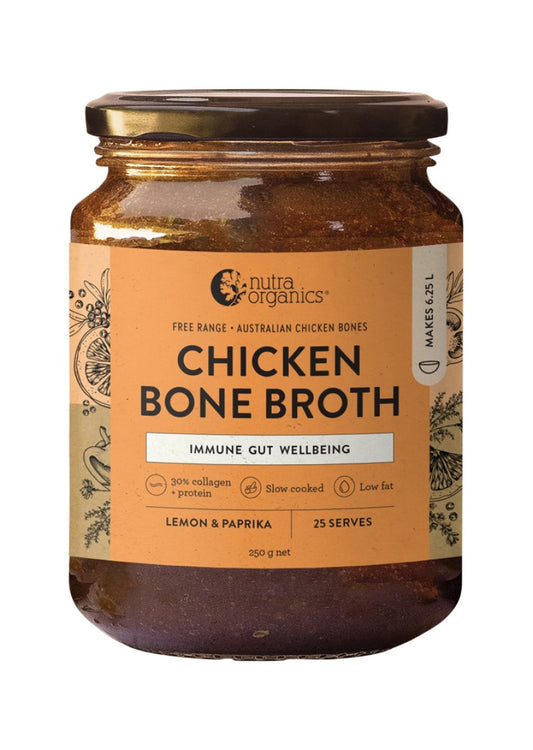 Nutra Org Bone Broth Chicken Concentrate Lemon Paprika 250g