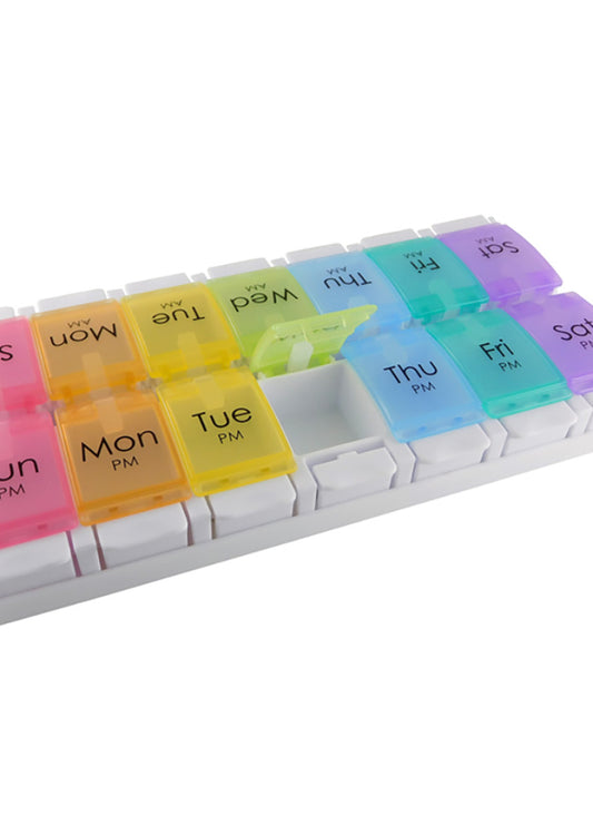 Pill Box Weekly Planner Removable (2 per day AM PM) Large