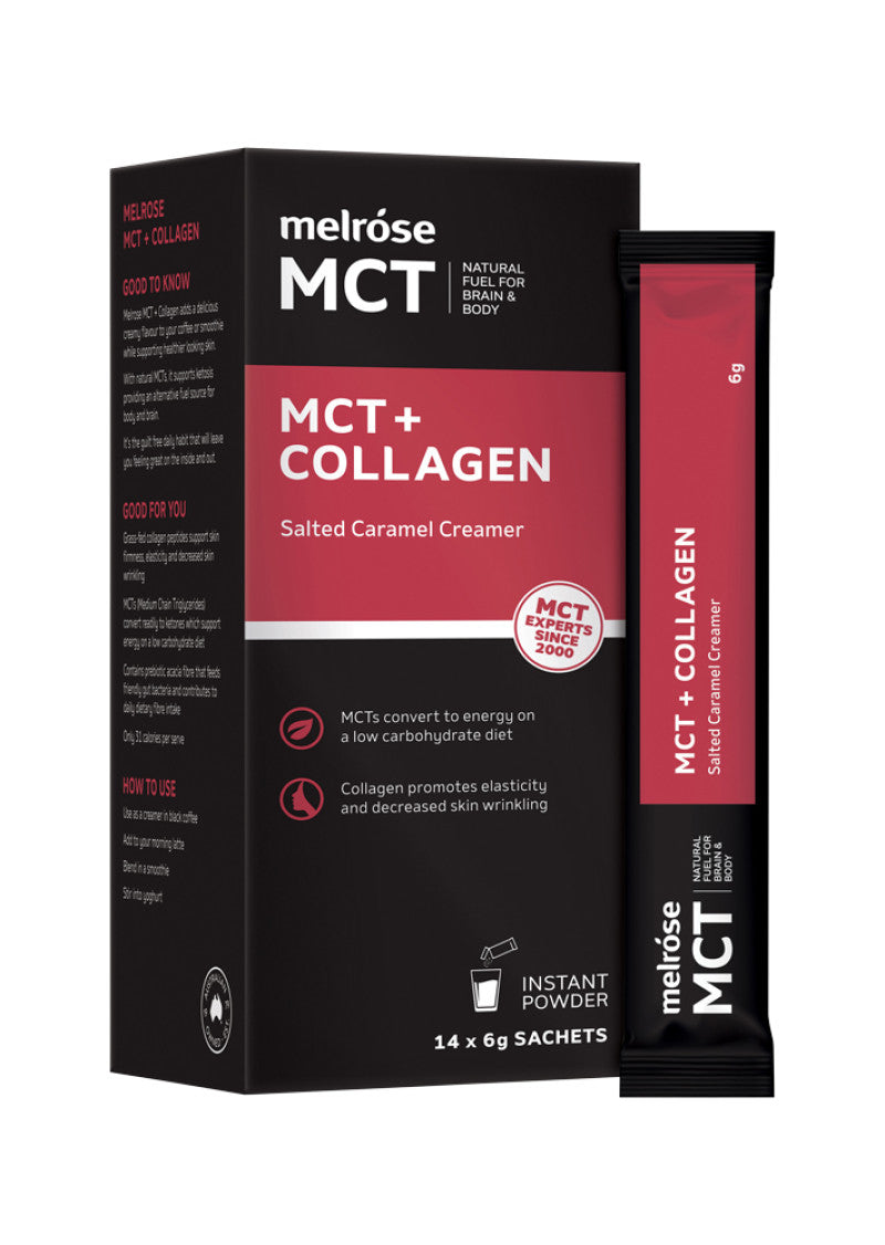 Melrose MCT Collagen Creamer Salted Caramel Sachets 6g x 14 Pack