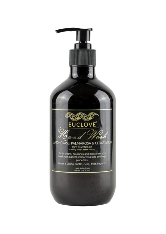 Euclove Hand Wash Lemongrass, Palmarosa and Cedarwood Pump 500ml