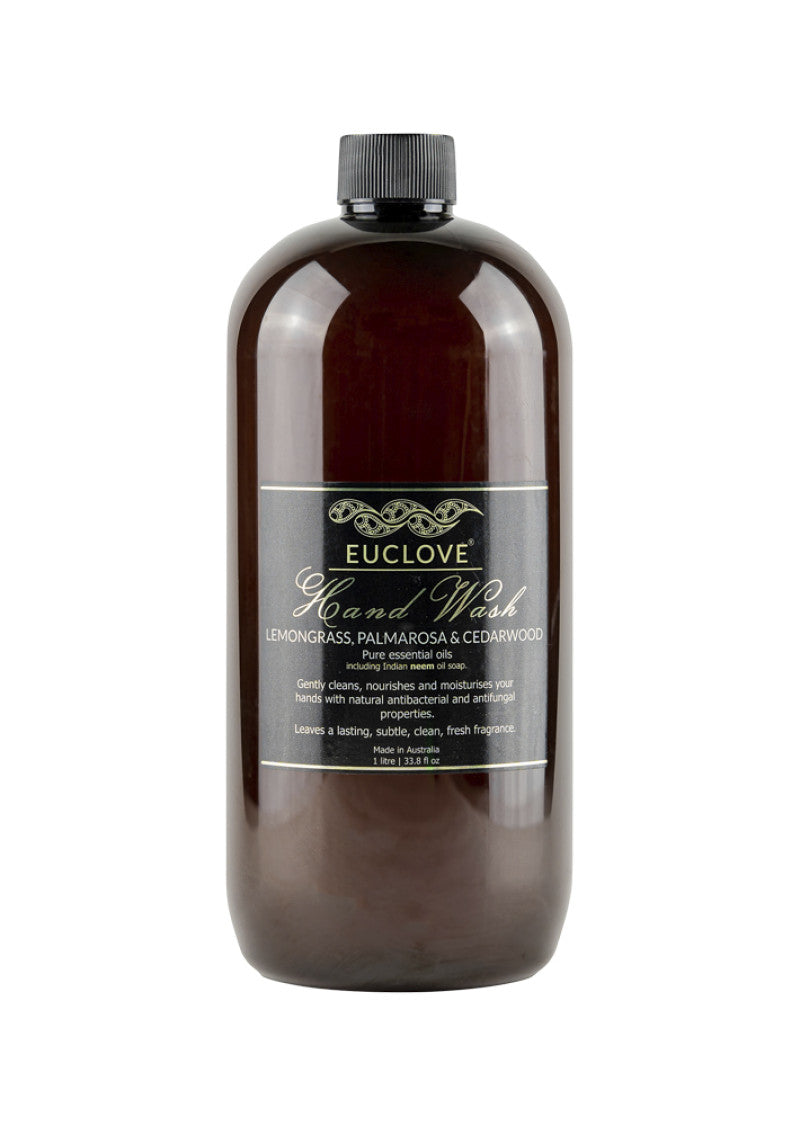 Euclove Hand Wash Lemongrass, Palmarosa and Cedarwood 1L