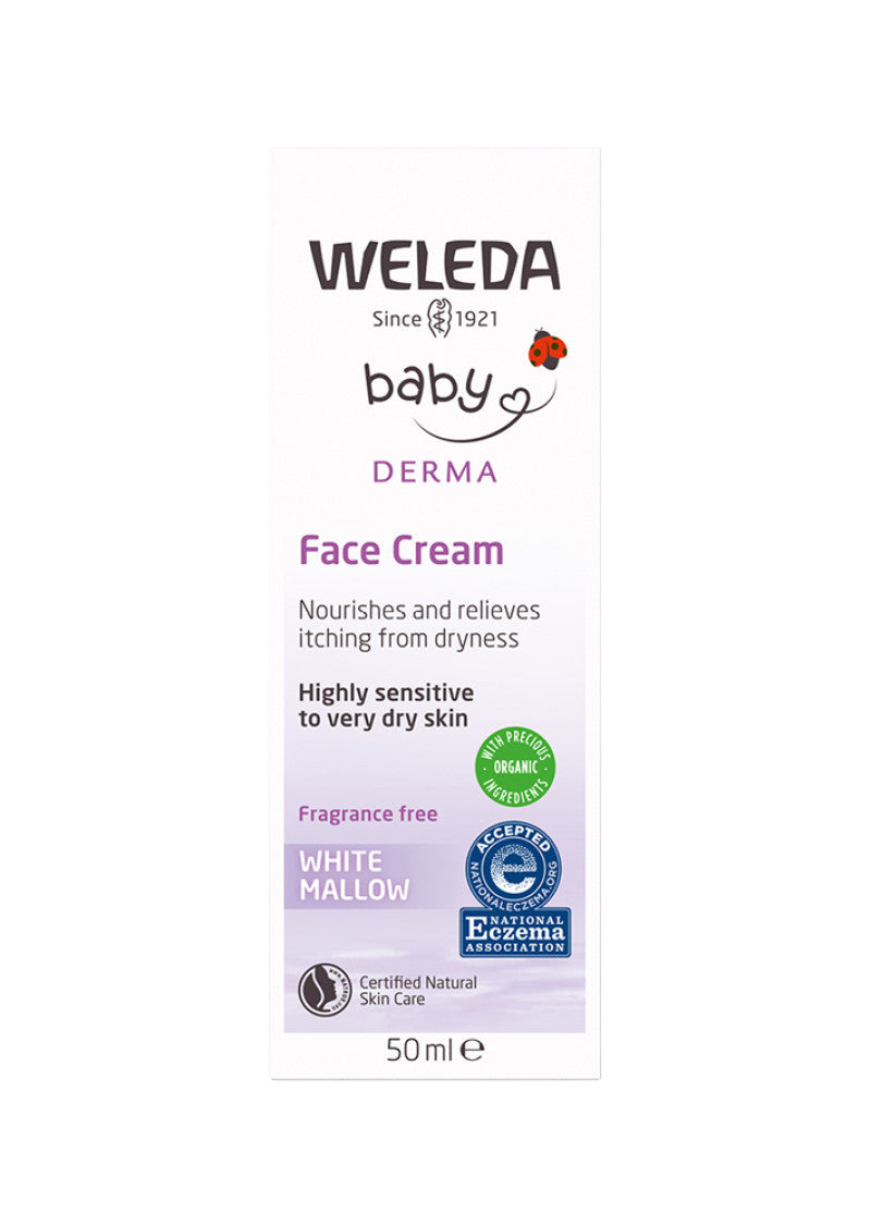 Weleda Baby Derma Face Cream White Mallow Frag Free 50ml