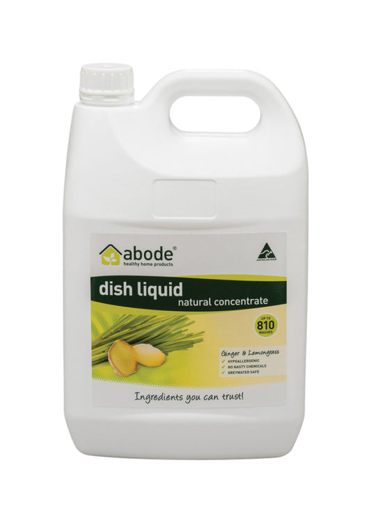 Abode Dish Liquid Concentrate Ginger Lemongrass 4l