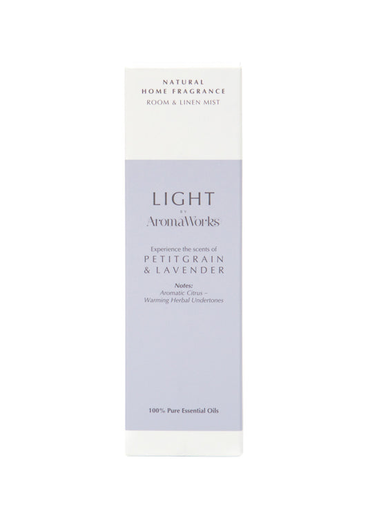 AromaWorks Light Room and Linen Mist Petitgrain and Lavender 100ml