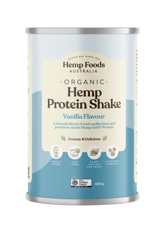 Hemp Foods Aust Organic Hemp Protein Shake Vanilla 420g