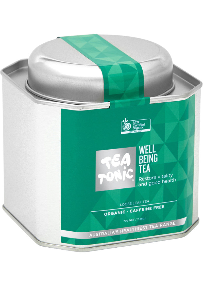 Tea Tonic Organic Well Being Tea Caddy Tin 70g