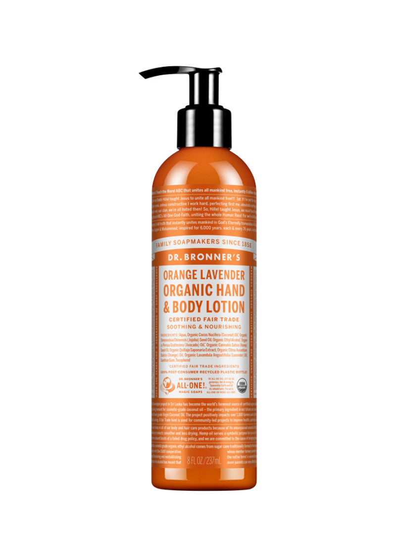 Dr. Bronner's Org Hand & Body Lotion Orange Lavender 237ml