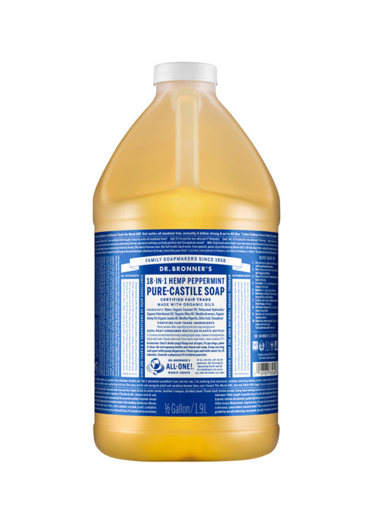 Dr. Bronner's Pure Castile Soap Liquid (Hemp 18 in 1) Peppermint 1.89L