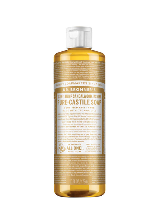 Dr. Bronners Pure Castile Soap Liq (hemp) Sandalw Jasm 473ml