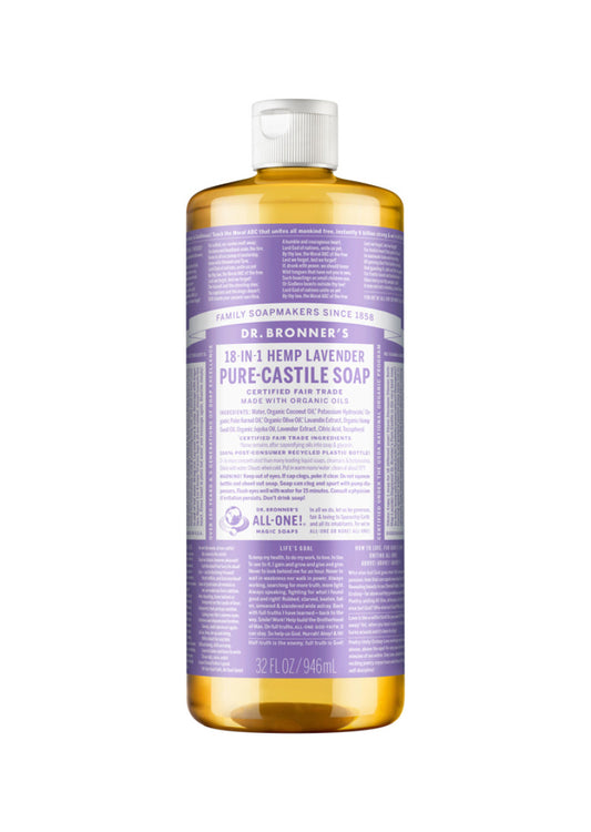 Dr. Bronner's Pure Castile Soap Liquid (Hemp 18 in 1) Lavender 946ml