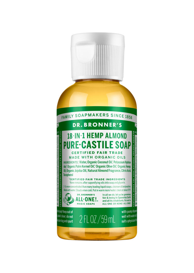 Dr. Bronner's Pure Castile Soap Liquid (Hemp 18 in 1) Almond 59ml